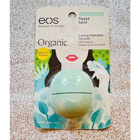 EOS Organic Sweet Mint Lip Balm Sphere Natural Shea Butter Peppermint Coconut - Picture 3 of 3